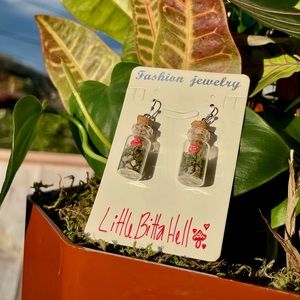 Handcrafted Clay Mushroom Terrarium Jar Dangle Earring